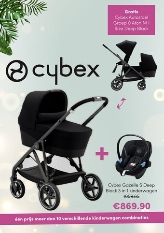 Baby & Tiener Cybex Gazelle S Deep Black 3-in-1 kinderwagen aanbieding