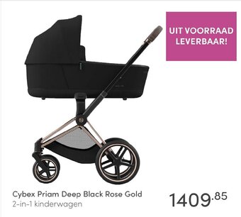 Baby & Tiener Cybex Priam Deep Black Rose Gold 2-in-1 kinderwagen aanbieding
