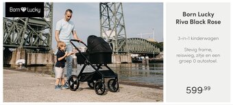 Baby & Tiener Born Lucky Riva Black Rose 3-in-1 kinderwagen aanbieding