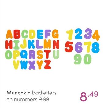 Baby & Tiener Munchkin badletters- en nummers aanbieding