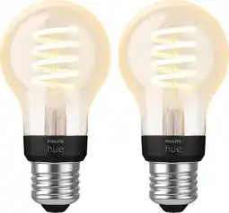 Coolblue Philips Hue Filamentlamp White Ambiance Standaard E27 2-pack aanbieding