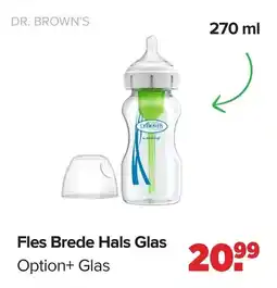 Baby-Dump Dr. Brown's Fles Brede Hals Glas aanbieding
