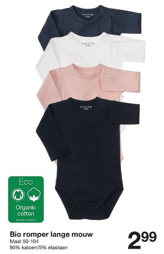 Zeeman Bio romper lange mouw aanbieding