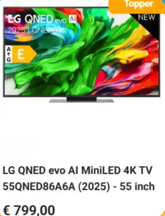 LG QNED evo Al MiniLED 4K TV 55QNED86A6A 2025