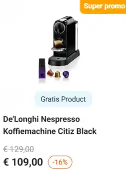 Krëfel De'Longhi Nespresso Koffiemachine Citiz Black aanbieding