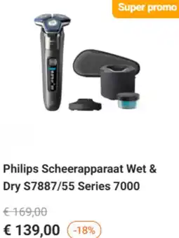 Krëfel Philips Scheerapparaat Wet & Dry $7887/55 Series 7000 aanbieding