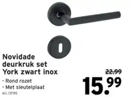 GAMMA Novidade deurkruk set York zwart inox aanbieding