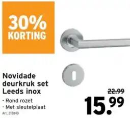 GAMMA Novidade deurkruk set Leeds inox aanbieding