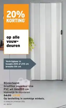 GAMMA Grosfillex vouwdeur Una PVC wit aanbieding