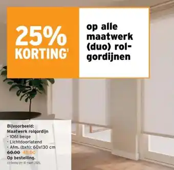 GAMMA Maatwerk rolgordijn aanbieding
