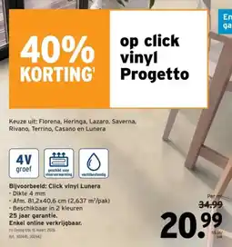 GAMMA Click vinyl Lunera aanbieding