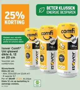 GAMMA Isover Comfi Uni glaswol dikte 6, 12 en 20 cm aanbieding