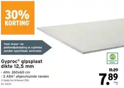 GAMMA Gyproc gipsplaat dikte 12,5 mm aanbieding