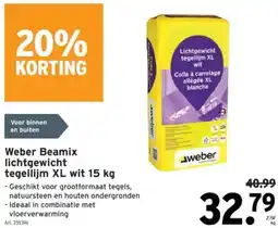 GAMMA Weber Beamix lichtgewicht tegellijm XL wit aanbieding