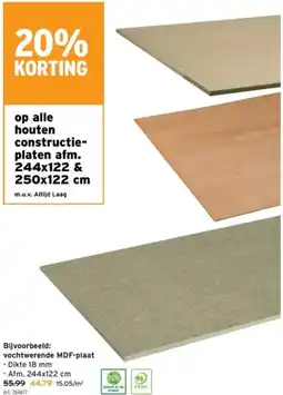 GAMMA Vochtwerende MDF-plaat aanbieding