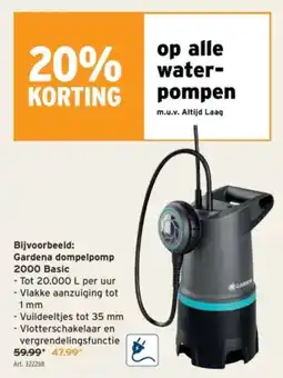 GAMMA Gardena dompelpomp 2000 Basic aanbieding