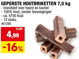 Hubo Geperste houtbriketten aanbieding