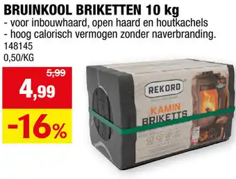 Hubo Bruinkool briketten aanbieding