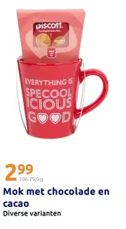 Action Mok met chocolade en cacao aanbieding