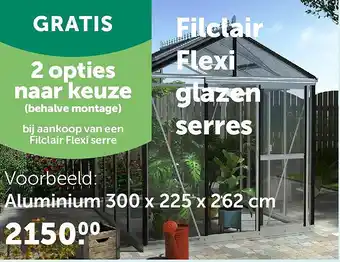 Filclair Flexi glazen serres Aluminium 300 x 225 x 262 cm