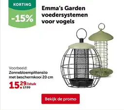 AVEVE Zonnebloempittensilo met beschermkooi 20 cm aanbieding