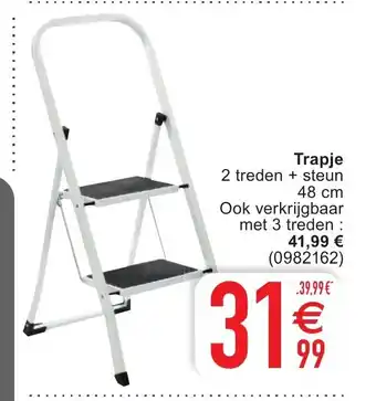 Trapje 2 treden + steun 48 cm