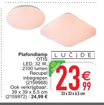 Plafondlamp otis 33 x 33 x 6,5 cm