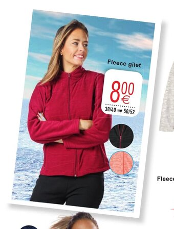 Cora Fleece gilet 38/40 - 50/52 aanbieding