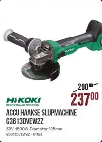 Hi Koki Accu Haakse Slijpmachine G3613DVEW2Z