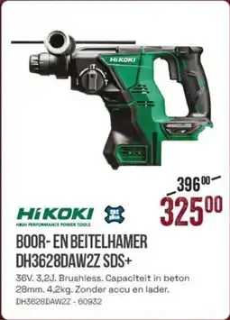 Meno HiKoki Boor en Beitelhamer DH3628DAW2Z SDS+ aanbieding
