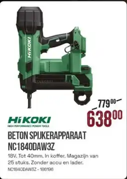 Meno HiKoki Beton Spijkerapparaat NC1840DAW3Z aanbieding