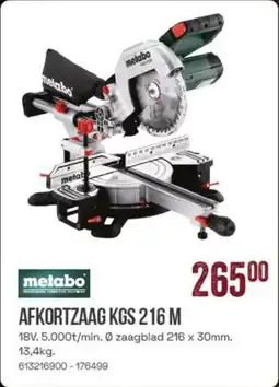 Meno Metabo Afkortzaag KGS 216 M aanbieding