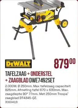 Meno DeWalt Tafelzaag + Onderstel + Zaagblad DWE7492SET aanbieding