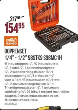 Meno Bahco Doppenset ¼" - ½" 98STKS S98MC1H aanbieding