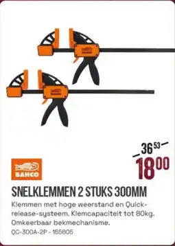 Meno Bahco Snelklemmen 2 stuks 300 mm aanbieding