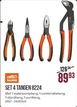Meno Bahco Set 4 Tangen 8224 aanbieding