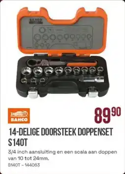Meno Bahco 14-Delige Doorsteek Doppenset S140T aanbieding