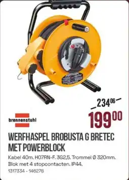 Meno Brennenstuhl Werfhaspel Brobusta G Bretec met Powerblock aanbieding