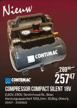 Meno Contimac Compressor Compact Silent 18V aanbieding