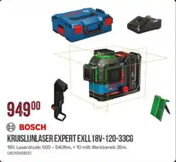 Meno Bosch Kruislijnlaser Expert EXLL 18V-120-33CG aanbieding