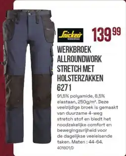 Meno Snickers Werkbroek Allroundwork Stretch met Holsterzakken 6271 aanbieding