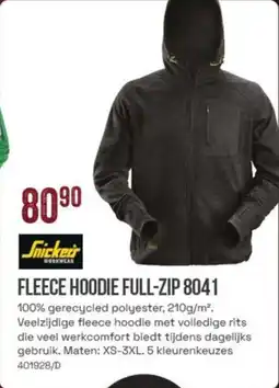 Meno Snickers Fleece Hoodie Full-Zip 8041 aanbieding