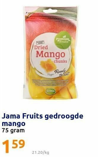 Action Jama fruits gedroogde mango aanbieding