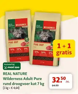 Maxi Zoo Real nature Wilderness Adult Pure rund droogvoer kat aanbieding