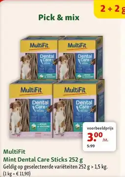Maxi Zoo MultiFit Mint Dental Care Sticks aanbieding