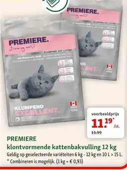 Maxi Zoo Premiere klontvormende kattenbakvulling aanbieding