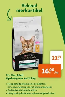 Maxi Zoo Pro Plan Adult kip droogvoer kat aanbieding