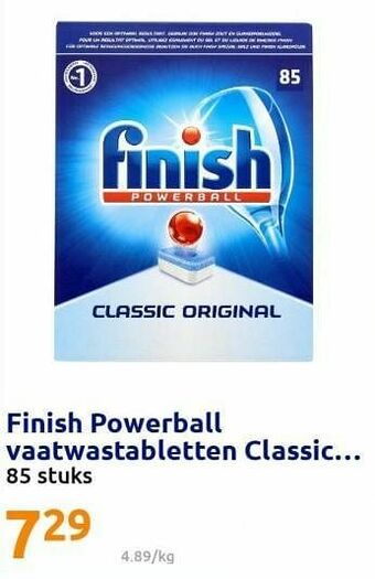 Action Finish powerball vaatwastabletten classic aanbieding