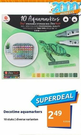 Action Decotime aquamarkers aanbieding