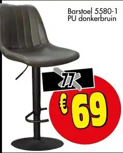 Budget Meubelen Barstoel 5580-1 PU donkerbruin aanbieding